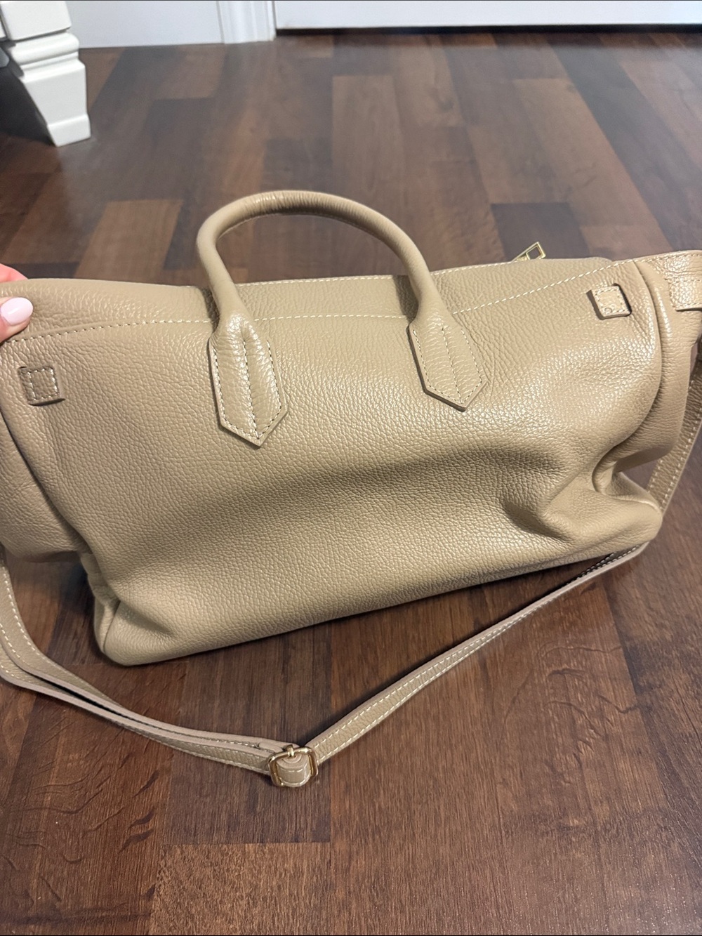 MADBAG Classic Structured WomenbBag in Beige - Picture 6 of 6